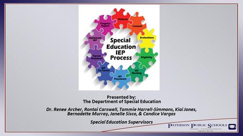 Special Education IEP Process cover image. Circle of interconnected puzzle pieces that are different colors. Links on right.